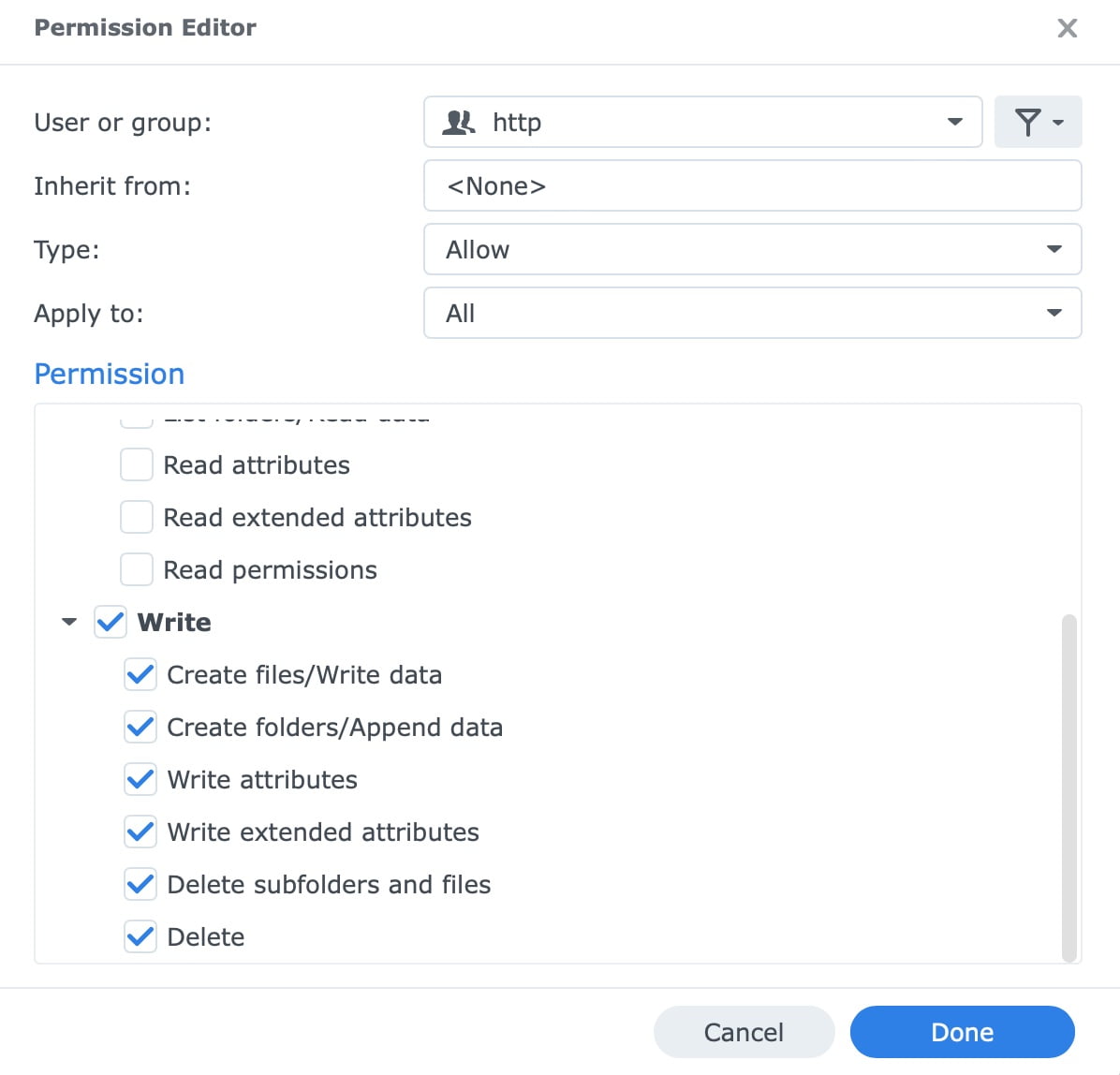 GLPI 10 installation on Synology DSM 7 add write permissions